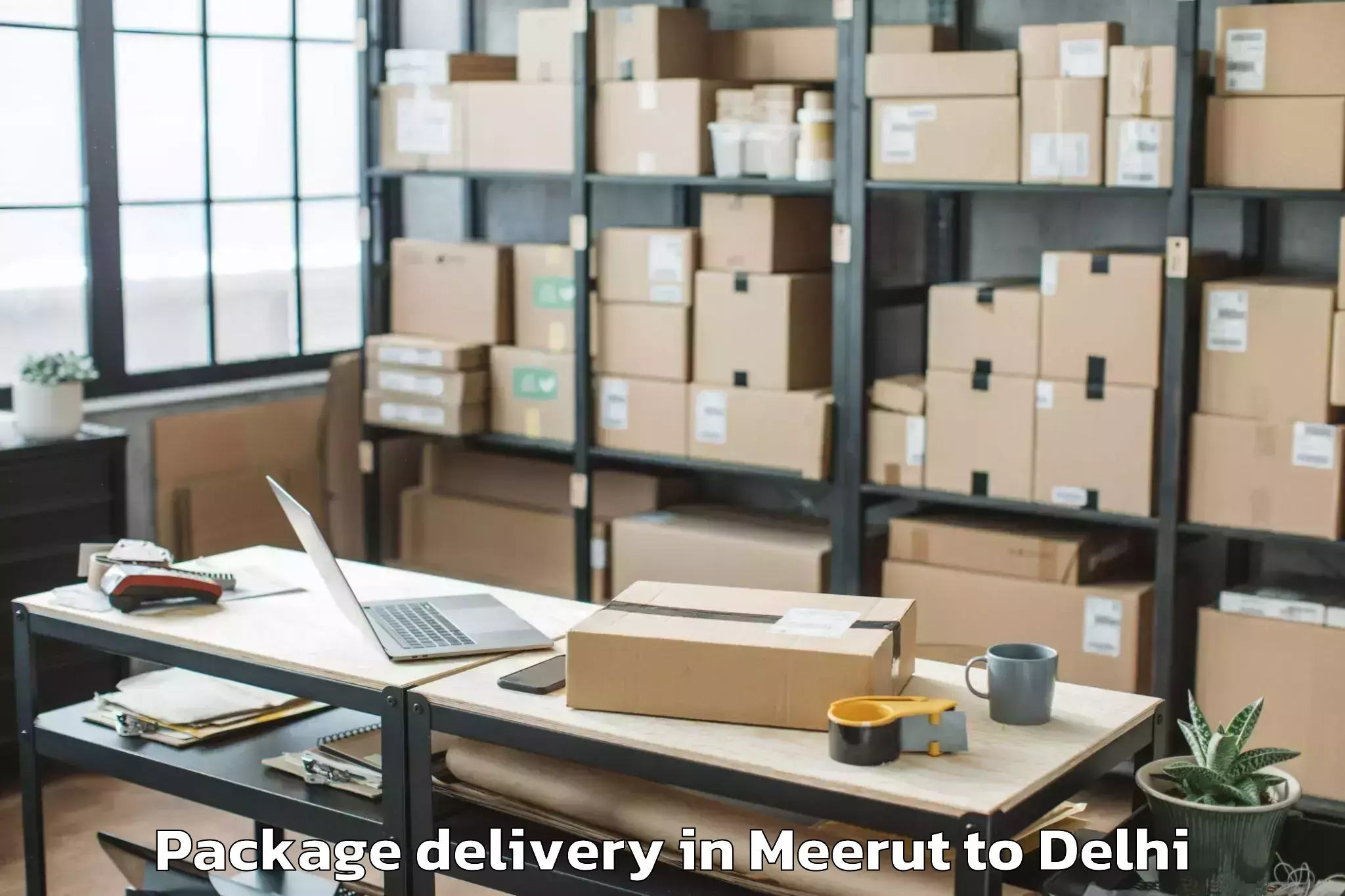 Book Meerut to Parliament Street Package Delivery Online